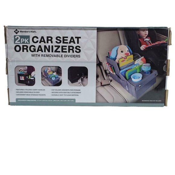 Member's Mark Car Seat Organizers w Removable Dividers & Cup Holders 2-PK NEW - Picture 6 of 10